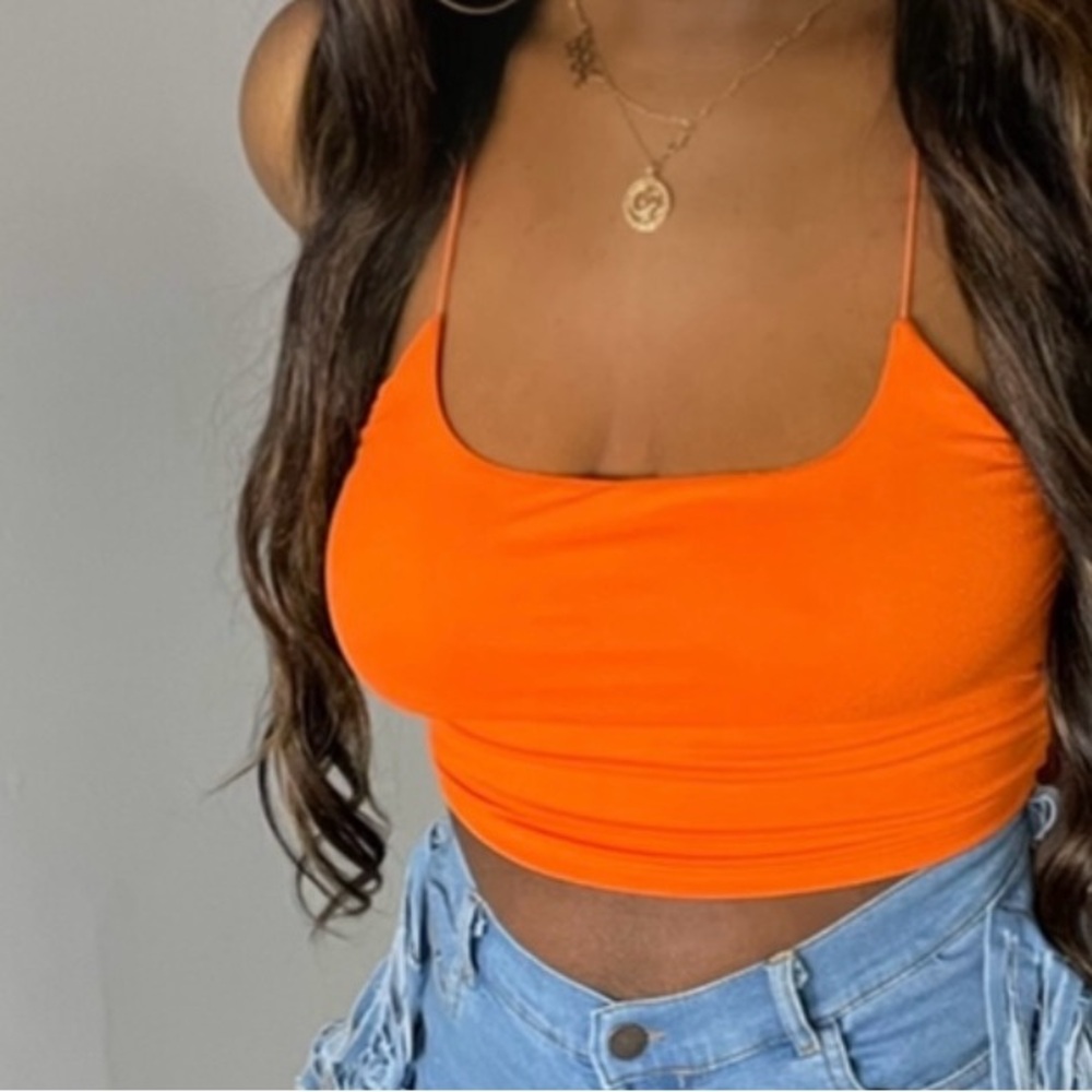 Vibrant Orange Women's Crop Top